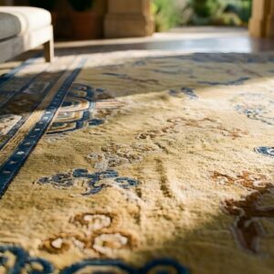 Antique Chinese - Peking Room Size Wool Yellow Rug (SKU 25020) - in-room detail