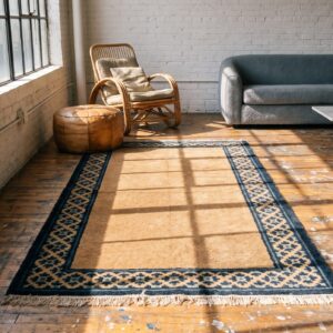 Antique Chinese - Peking Small Scatter Size Wool Brown Rug (SKU 21176) - room view