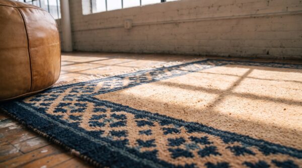 Antique chinese - peking small scatter size wool brown rug (sku 21176) - in-room detail