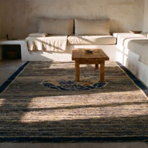 Antique Chinese Peking Small Scatter Size Wool Multicolor Rug (SKU 24876) - room view