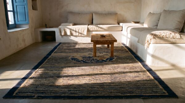 Antique chinese peking small scatter size wool multicolor rug 8 Antique chinese peking small scatter size wool multicolor rug (sku 24876) - room view