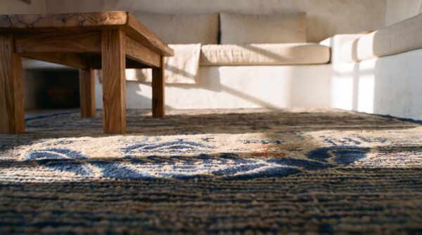 Antique chinese peking small scatter size wool multicolor rug 9 Antique chinese peking small scatter size wool multicolor rug (sku 24876) - in-room detail