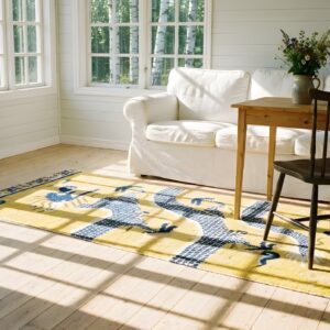 Antique Chinese Pillar Carpet Yellow Hallway Runner Rug (SKU 25194) - room view