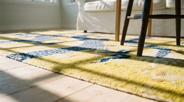 Antique chinese pillar carpet yellow hallway runner rug 9 Antique chinese pillar carpet yellow hallway runner rug (sku 25194) - in-room detail