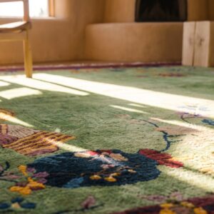 Chinese Rectangle Wool Knotted Green - Art Deco Antique Room Size 1920s Rug (SKU 25722) - in-room detail