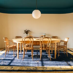 Antique Chinese Room Size Wool Blue Rug (SKU 24826) - room view