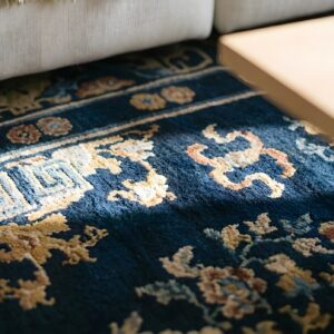 Chinese Room Size Wool Pile Blue Color Antique Peking Rug (SKU 25709) - in-room detail