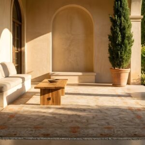 Antique Chinese Room Size Wool Ivory Rug (SKU 23471) - room view