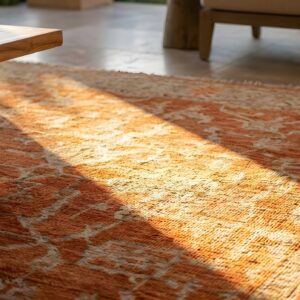 Antique Chinese Room Size Wool Ivory Rug (SKU 23471) - in-room detail