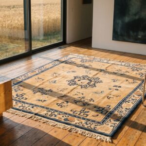 Antique Chinese Room Size Hand Knotted Wool Pile Ningxia Rug (SKU 22990) - room view