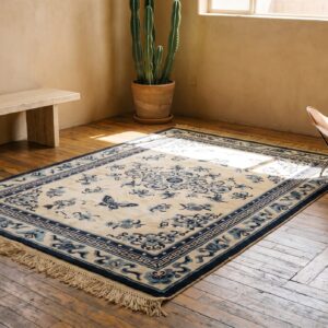 Antique Chinese - Silk Knotted Rug (SKU 23143) - room view
