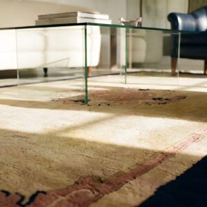 Wool Chinese Small Scatter Size 1920s Knotted Rectangle - Art Deco Antique Rug (SKU 22278) - in-room detail