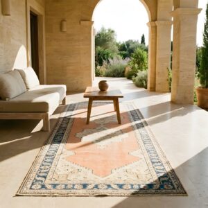 Antique Chinese Small Scatter Size Wool Horse Cover Rug (SKU 23737) - room view