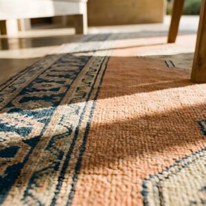 Antique Chinese Small Scatter Size Wool Horse Cover Rug (SKU 23737) - in-room detail