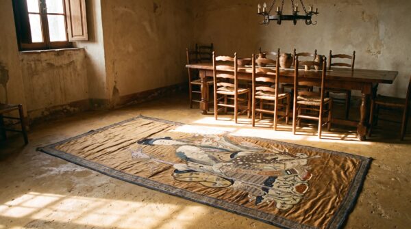 Antique chinese - textile flat weave rug (sku 23150) - room view