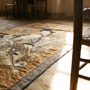 Antique Chinese - Textile Flat Weave Rug (SKU 23150) - in-room detail