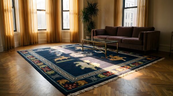 Antique chinese - tibetan knotted rug 6 Antique chinese - tibetan knotted rug (sku 23529) - room view