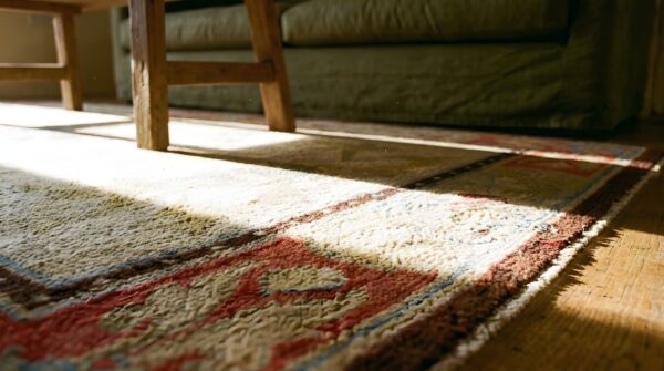 Antique chinese - tibetan ivory 1925 rug 11 Antique chinese - tibetan ivory 1925 rug (sku 25641) - in-room detail