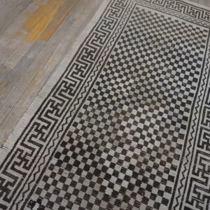 Antique Chinese - Tibetan Ivory 1930s Rug (SKU 25758) - styled overhead view