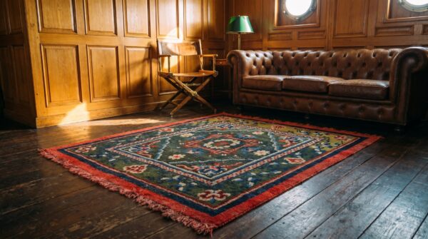 Antique chinese - tibetan chinese knotted square rug (sku 17408) - room view