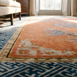 Antique Chinese Yellow Room Size Wool Rug (SKU 25667) - in-room detail