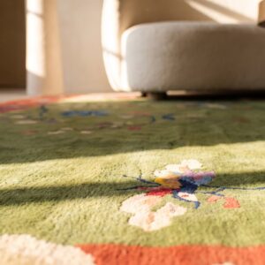 Classic Antique Art Deco Chinese Design Green Color Area Rug (SKU 23656) - in-room detail
