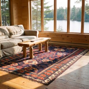 Classic Blue Color Tribal Design Antique Caucasian Seychour Late 19th Century Rug (SKU 21797) - room view