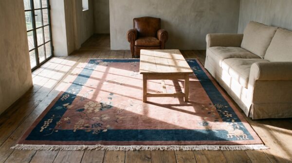 Antique classic floral chinese art deco design area rug (sku 22511) - room view