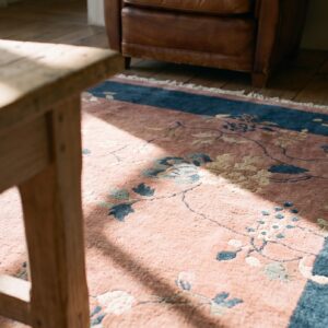 Antique Classic Floral Chinese Art Deco Design Area Rug (SKU 22511) - in-room detail