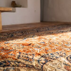 Classic Antique Late 19th Century Red Floral Medallion Pattern Oversized Persian Sarouk Farahan Carpet (SKU 18654) - in-room detail