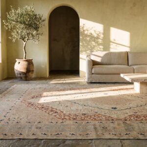 Classic Light Color Fine Weave Antique Persian Room Size Haji Jalili Tabriz Rug (SKU 21056) - room view
