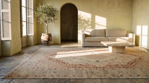 Classic light color fine weave antique persian room size haji jalili tabriz rug 7 Classic light color fine weave antique persian room size haji jalili tabriz rug (sku 21056) - room view