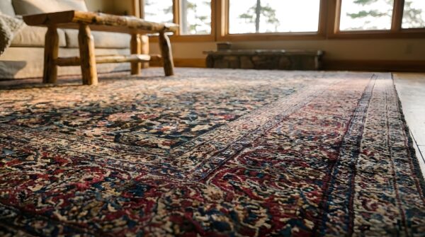 Classic traditional antique floral persian khorassan room size rug 9 Classic traditional antique floral persian khorassan room size rug (sku 25431) - in-room detail