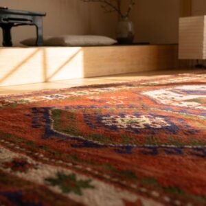 Classic Tribal Geometric Antique Caucasian Red Lori Pambak Rug (SKU 18521) - in-room detail