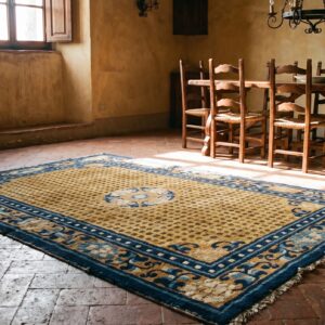 Classic Yellow Antique Early 19th Century Chinese Ningxia Rug (SKU 21966) - room view