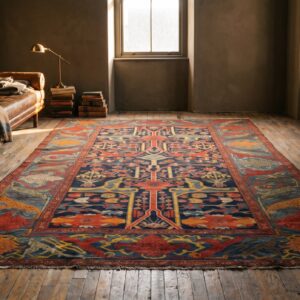 Colorful Jewel Tone Antique Persian Tribal Garous Design Malayer Rug (SKU 21968) - room view