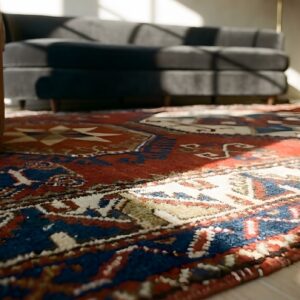 Coral Bold Tribal Antique Late 19th Century Tribal Caucasian Lori Pambak Rug (SKU 24919) - in-room detail