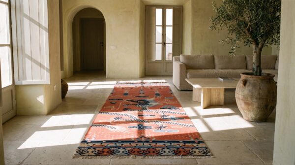 Coral antique chinese dragon design pillar carpet hallway runner rug 7 Coral antique chinese dragon design pillar carpet hallway runner rug (sku 22725) - room view