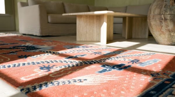 Coral antique chinese dragon design pillar carpet hallway runner rug 8 Coral antique chinese dragon design pillar carpet hallway runner rug (sku 22725) - in-room detail