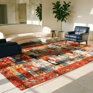 Coral Antique Chinese Figural Pictorial Mid 19th Century Textile Art (SKU 25149) - room view