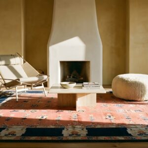Coral Antique Chinese Pillar Carpet Hallway Runner Rug (SKU 25334) - room view