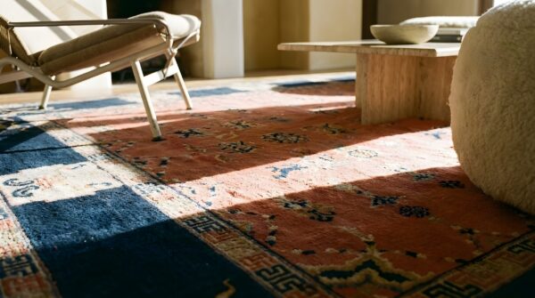 Coral antique chinese pillar carpet hallway runner rug (sku 25334) - in-room detail