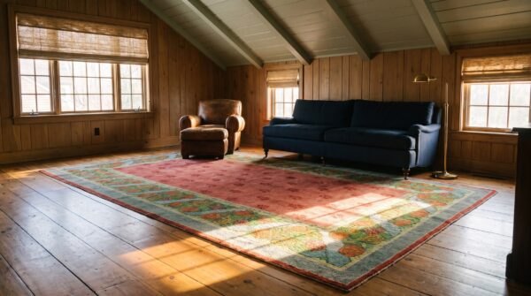 Antique coral donegal - arts & crafts large room size wool rug 9 Antique coral donegal - arts & crafts large room size wool rug (sku 25495) - room view