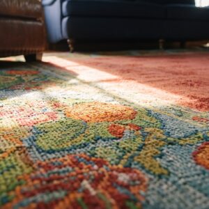 Antique Coral Donegal - Arts & Crafts Large Room Size Wool Rug (SKU 25495) - in-room detail