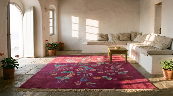 Coral antique floral design room size chinese deco rug 5 Coral antique floral design room size chinese deco rug (sku 21771) - room view