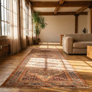 Antique Coral Floral Persian Malayer Hallway Runner Rug (SKU 20163) - room view