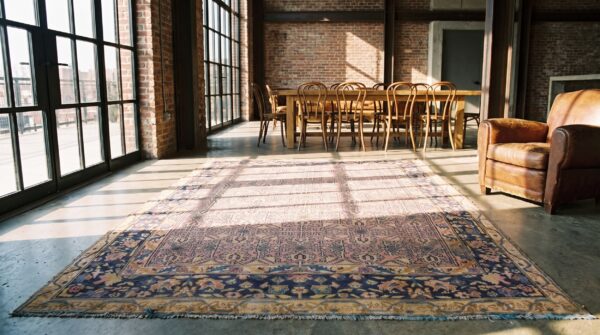 Coral antique geometric design indian agra area rug 6 Coral antique geometric design indian agra area rug (sku 21359) - room view