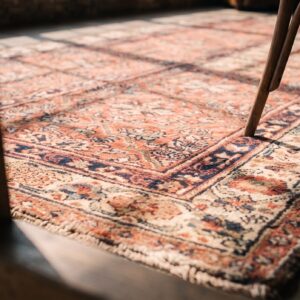 Coral Antique N.W. Persian Hallway Runner Rug, 1830s (SKU 21397) - in-room detail