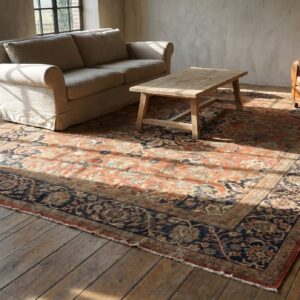 Coral Antique Persian Mahal Sultanabad Rug - Rustic Room Size (SKU 17820) - room view