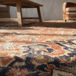 Coral Antique Persian Mahal Sultanabad Rug - Rustic Room Size (SKU 17820) - in-room detail
